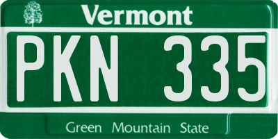 VT license plate PKN335