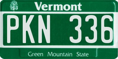 VT license plate PKN336