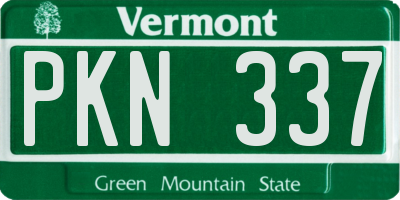 VT license plate PKN337