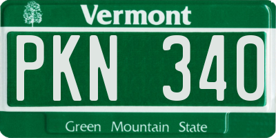 VT license plate PKN340
