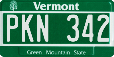 VT license plate PKN342