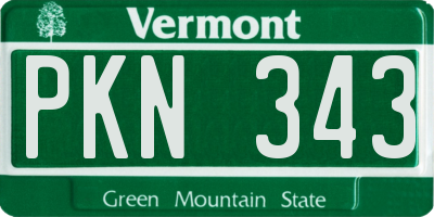 VT license plate PKN343