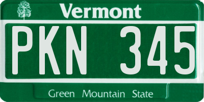 VT license plate PKN345