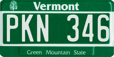 VT license plate PKN346
