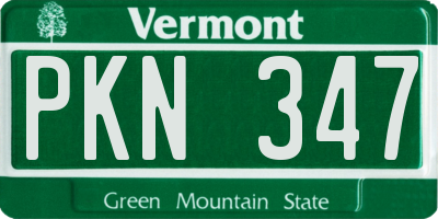 VT license plate PKN347