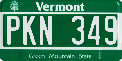 VT license plate PKN349