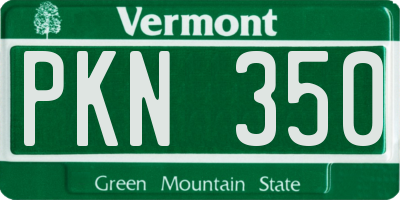 VT license plate PKN350