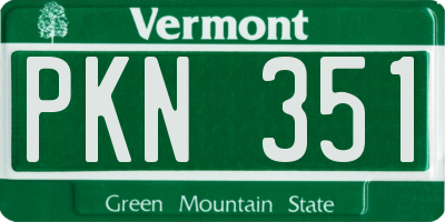 VT license plate PKN351