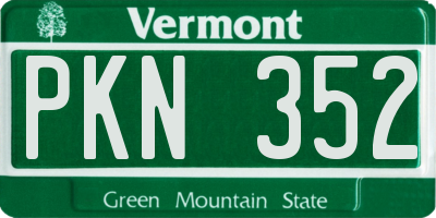 VT license plate PKN352