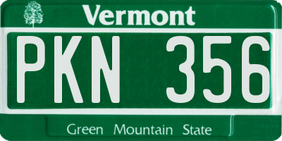 VT license plate PKN356