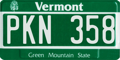 VT license plate PKN358