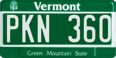 VT license plate PKN360