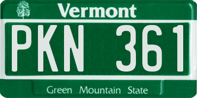 VT license plate PKN361