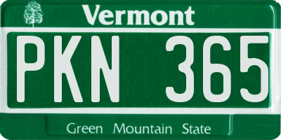 VT license plate PKN365