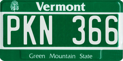 VT license plate PKN366