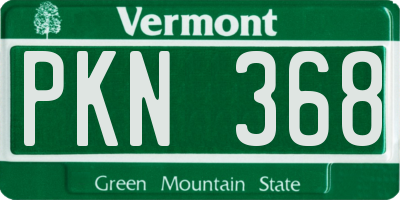 VT license plate PKN368