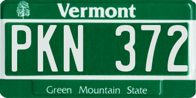 VT license plate PKN372