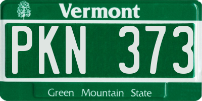 VT license plate PKN373