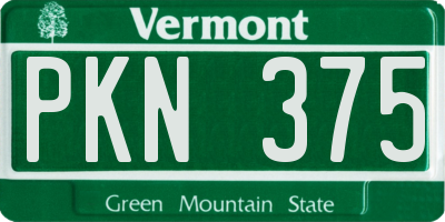 VT license plate PKN375