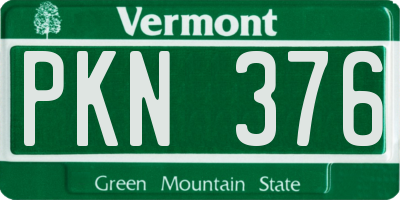 VT license plate PKN376