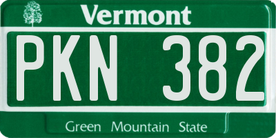 VT license plate PKN382