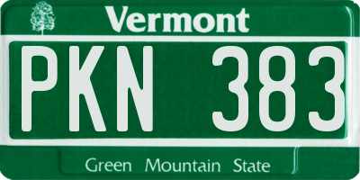 VT license plate PKN383