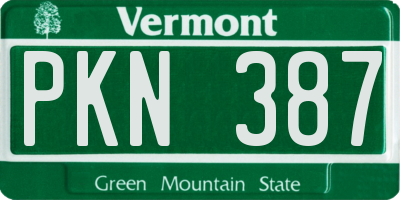 VT license plate PKN387