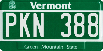 VT license plate PKN388