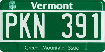 VT license plate PKN391