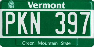 VT license plate PKN397