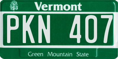 VT license plate PKN407
