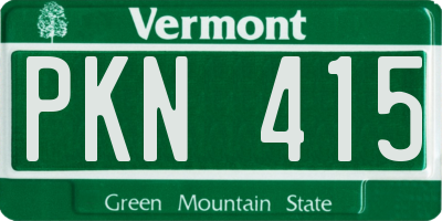 VT license plate PKN415
