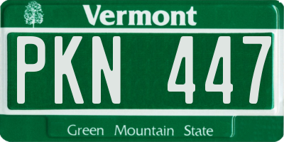 VT license plate PKN447