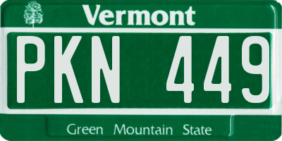 VT license plate PKN449