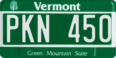 VT license plate PKN450