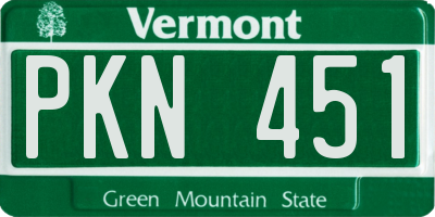 VT license plate PKN451