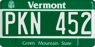 VT license plate PKN452