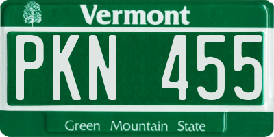 VT license plate PKN455