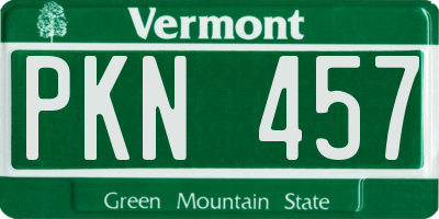 VT license plate PKN457