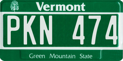VT license plate PKN474