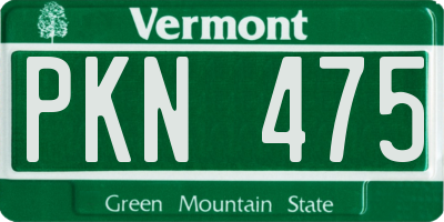VT license plate PKN475