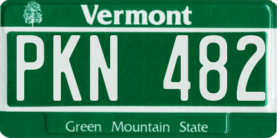 VT license plate PKN482