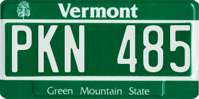 VT license plate PKN485