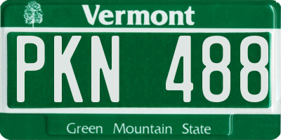 VT license plate PKN488