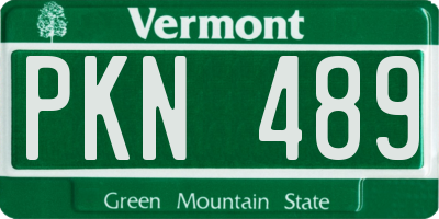 VT license plate PKN489