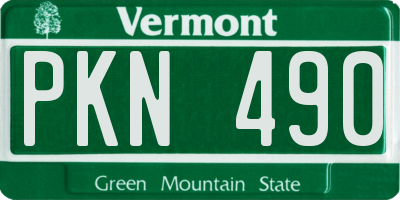 VT license plate PKN490