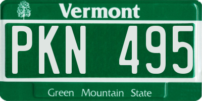 VT license plate PKN495