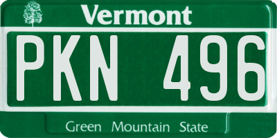 VT license plate PKN496