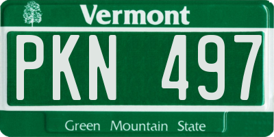 VT license plate PKN497