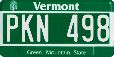 VT license plate PKN498